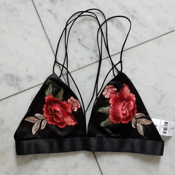 LF Other - LF Love Mar Rose Embroidered Caged Bralette